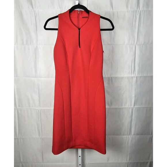 Elie Tahari Dresses & Skirts - NWT Elie Tahari Dress Red Split Neck Zip Back Sleeveless fitted Career Size 4